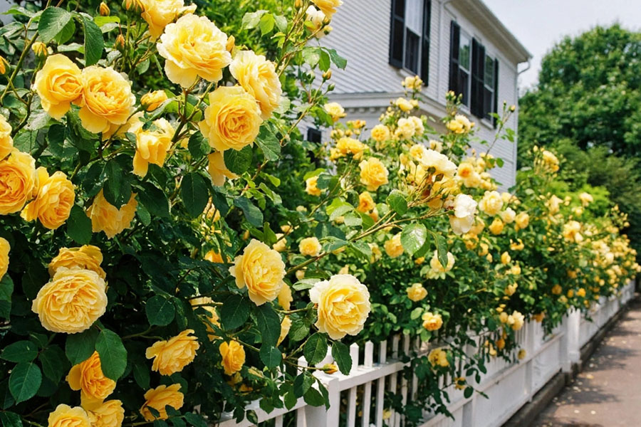 5 ide desain taman dengan Bunga mawar kuning Paling Romantis