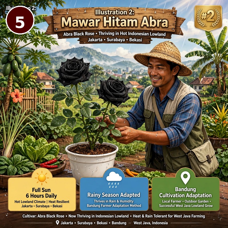petani bunga mawar hitam
