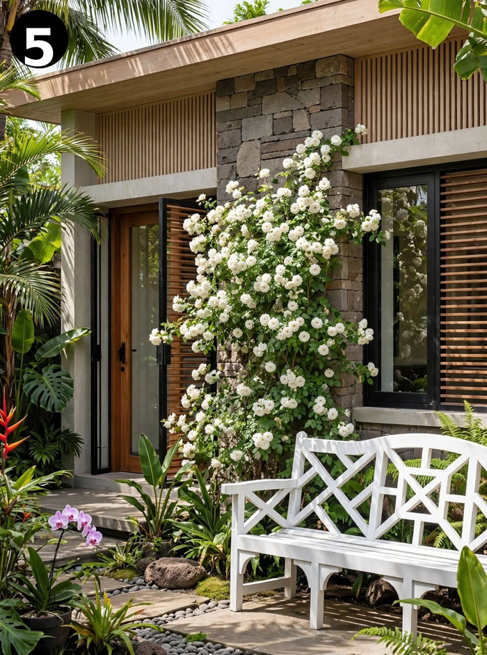 taman bunga mawar putih